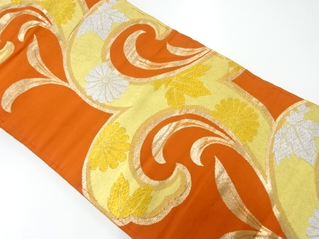 JAPANESE KIMONO / ANTIQUE NAGOYA OBI / WOVEN ARABESQUE